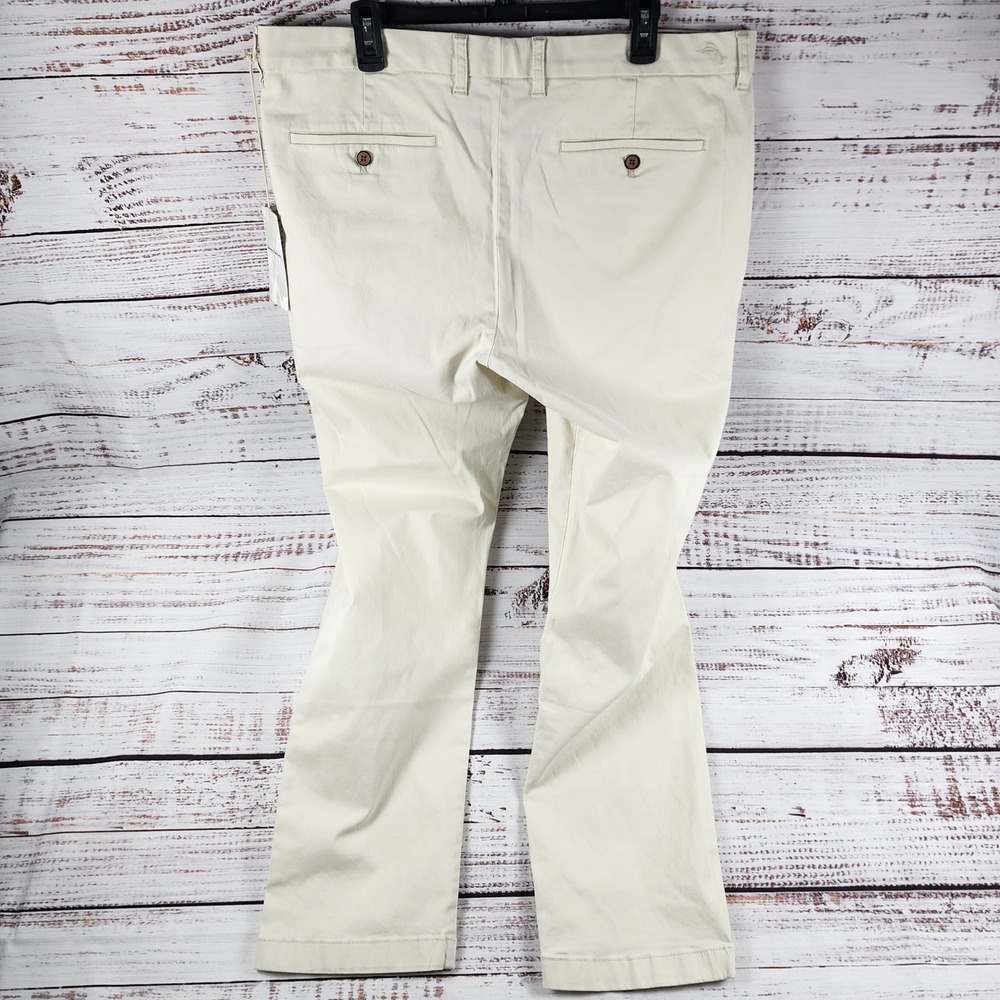 NWT Tommy Bahama Boracay Chino Pants Mens 38x30 Flat Front Ivory Stretch Cotton - Picture 3 of 12